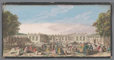Utsikt over forsiden av Grand Trianon i Versailles-hagen Vüe ​​​​de Trianon dans le Parc de Versailles du côté de l