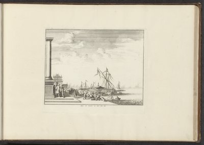 Utsikt over et palass i Livorno Palais de Livorne au bord dela Mer (tittel på objekt) Palasser og monumenter i Venezia, Livorno, Napoli og Roma (serietittel) av Anonymous