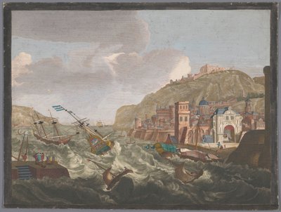 Utsikt over en sørlig havn med skip og båter på det rasende vannet Vue d