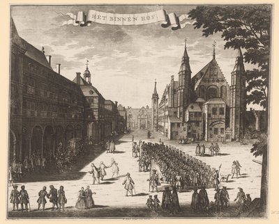Utsikt over Binnenhof i Haag Binnenhof (tittel på objekt) av Anonymous