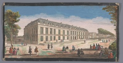 Utsikt over Château de Choisy sett fra hagen Vüe ​​​​de la Maison Royalle de Choisy du côté du jardin (tittel på objekt) av Anonymous