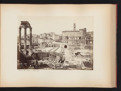 Utsikt over Forum Romanum med tempelet Castor og Pollux i Roma, Italia Forum Romano. Roma (tittel på objekt) av Anonymous