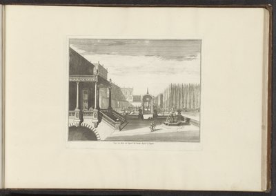 Utsikt over det kongelige palasset og den kongelige hage i Napoli Veue du Bois de Cypres du Jardin Royal à Napoli (tittel på objekt) Palasser og monumenter i Venezia, Livorno, Napoli og Roma (serietittel) av Anonymous