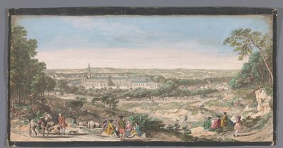 Se på Royal House of Saint-Louis te Saint-Cyr Utsikt over landskapet og kongehuset St. Cir (tittel på objekt) av Anonymous