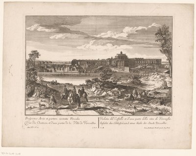 Utsikt over slottet i Versailles og en del av byen Prospectus Arcis et partem civitatis Versailles / Utsikt over slottet og en del av byen Versailles / Utsikt over slottet og en del av byen Versailles / Utsikt over slottet og av Anonymous