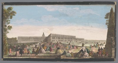 Utsikt over slottet i Versailles sett fra hagen Vue du Chateau de Versailles (tittel på objekt) av Anonymous