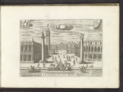 Utsikt over Piazzetta i Venezia La Piazza di San Marco (tittel på objekt) av Anonymous