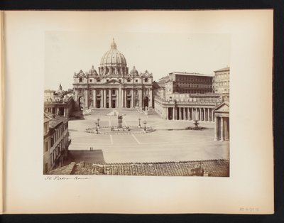 Utsikt over Petersplassen og Petersplassen i Roma, Italia St. Pietro. Roma (tittel på objekt) av Anonymous