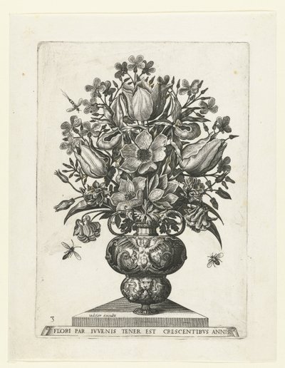 Grotesk vase med blomster Vaser med blomster (serietittel) av Anonymous