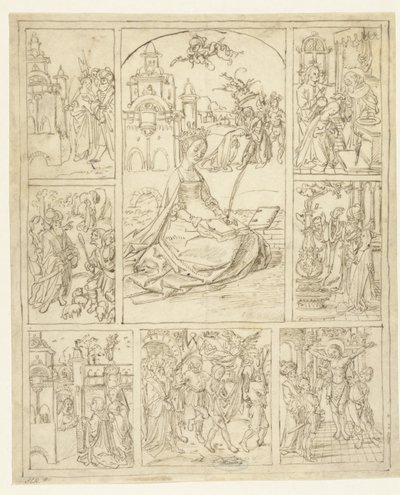 Saint Barbara og scener fra livet hennes av Anonymous