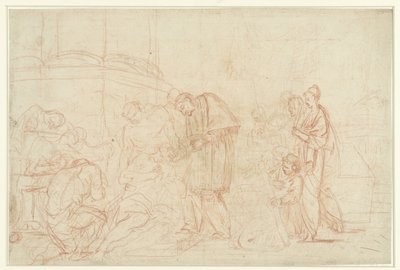 Saint Charles Borromeo besøker pestofrene av Anonymous