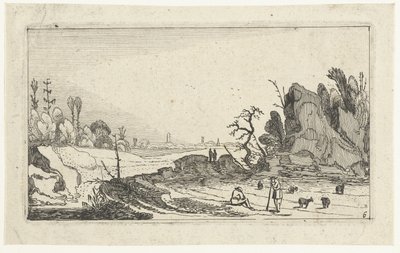 Hyrder med sauer ved steiner Landskap etter Esaias van de Velde (serietittel) av Anonymous