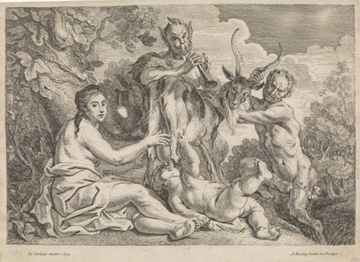 Barnet Jupiter mates av geiten Amalthea av Anonymous