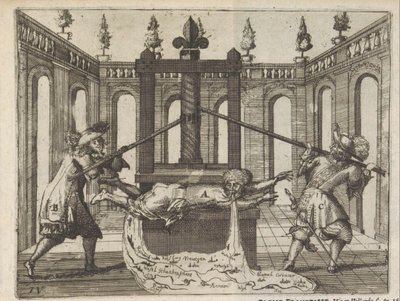 Holland i den franske trykkeri, 1672-1673 Frankrike Druck-Pers, Gestelt i Hollant 1672 og 1673 / Presse Francoisse Mis en Hollande l