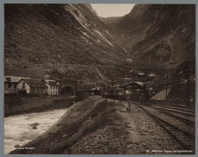 Inngang til Gotthard-tunnelen ved Göschenen Göschenen, eingang i/das Gotthardtunnel (tittel på objekt) av Anonymous
