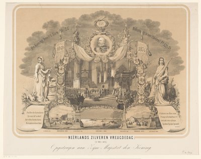 Innsettelse av Vilhelm III som konge av Nederland Dutch Silver Day of Joy. (12. mai 1874.) (tittel på objekt) av Anonymous