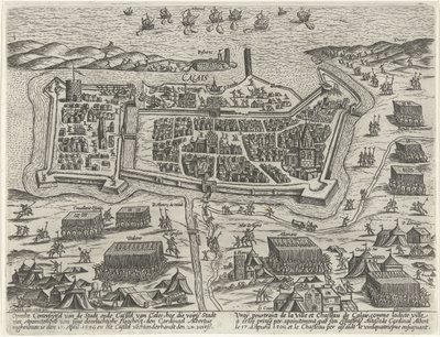 Capture of Calais av erkehertug Albrecht, 1596 av Anonymous