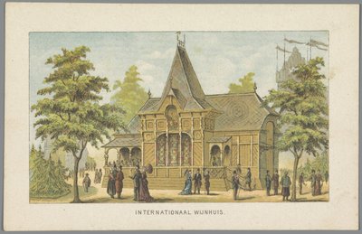 Internasjonal vingård på verdensutstillingen i Amsterdam, 1883 International Winery (tittel på objekt) Minne om Amsterdam i 1883 (serietittel på objekt) av Anonymous