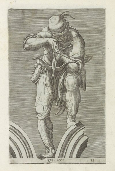 Jager met een kruisboog Antikke skulpturer i Roma (serietittel) Ikoner av de gamle statuene av byen Roma som er sett på offentlige steder (serietittel) av Anonymous