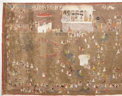 Joan Ketelaars ambassade til kongen av Udaipur Maharana Sangram Singh fra Udaipur underholder medlemmer av det nederlandske østindiske kompani ledet av Johan Josua Ketelaar i 1711 av Anonymous