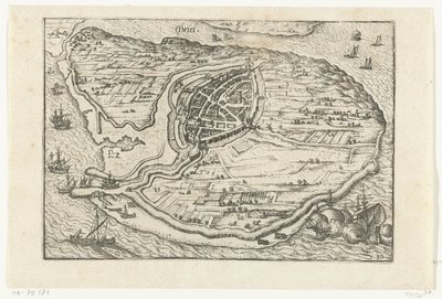Kart over Den Briel, 1572 av Anonymous