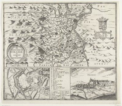 Kart over fyrstedømmet Orange, 1639 La Principaute d