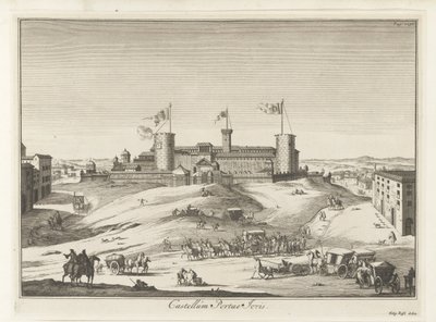 Slott i Italia Castellum Portae Jovis (tittel på objekt) Magasiner av de italienske maleriene (serietittel) av Anonymous