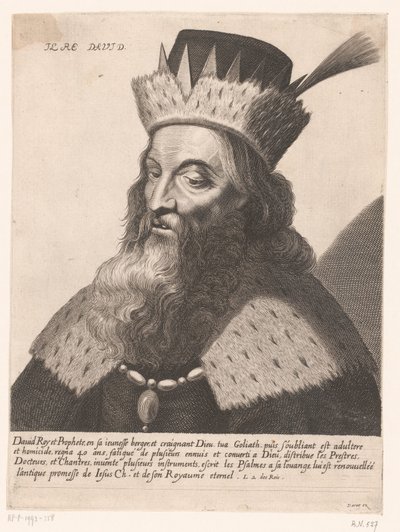 Kong David Il Re David. (tittel på objekt) Portretter av konger (serietittel) av Anonymous