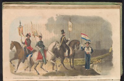 Kostymer og bannere til æresvaktene i Haag og Rotterdam, 1840-1842 III. Gruppe (tittel på objekt) av Anonymous