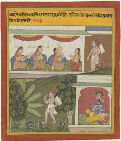 Krishna og Akrura som budbringer av Anonymous