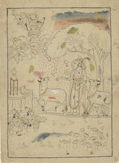 Krishna med kyr fra linga-alteret av Anonymous