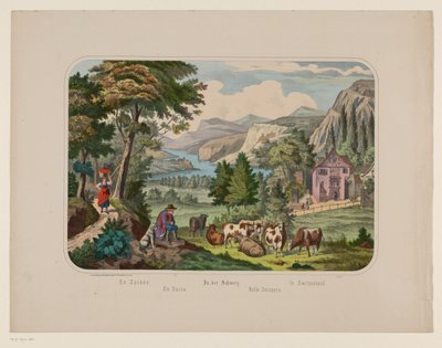 Landskap i Sveits En Suisse / En Suiza / In der Schweiz / Nello Svizzera / In Switzerland (tittel på objekt) av Anonymous