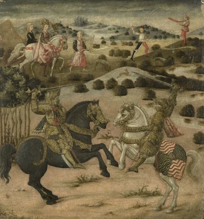 Legend of a Knight (endepanel av en cassone) av Anonymous