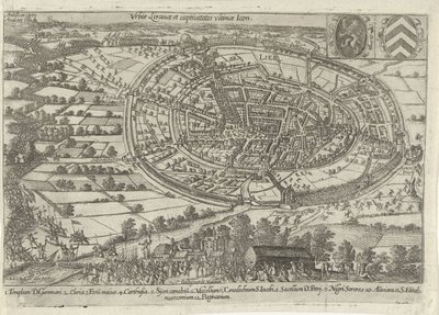 Lier tatt til fange og forlatt av statens hær, 1595 Urbis Liranae et captivitatis ultimae-ikon (tittel på objekt) av Anonymous