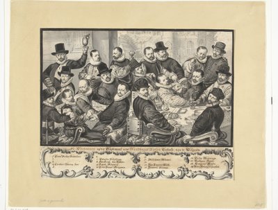 Måltid til offiserer fra Handboogdoelen i Amsterdam, 1586 av Anonymous