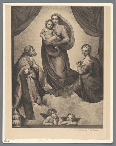 Mary og barn med H. Sixtus og H. Barbara sixtinske madonna av Anonymous