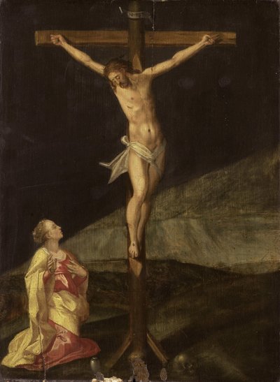 Maria Magdalena ved foten av korset av Anonymous