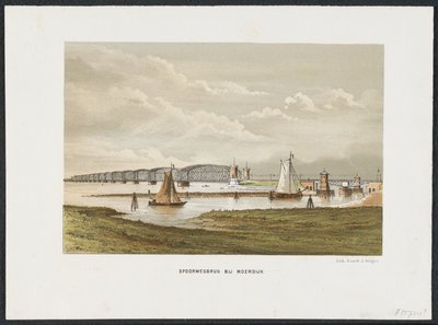 Moerdijk Bridge, 1871 Railway Bridge at Moerdijk (tittel på objekt) Main Railway Bridges i Nederland (serietittel) av Anonymous