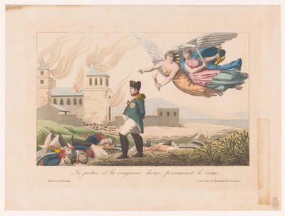 Nemesis en Themis achtervolgen Napoleon Justice and Divine Vengeance forfølger kriminalitet (tittel på objekt) av Anonymous