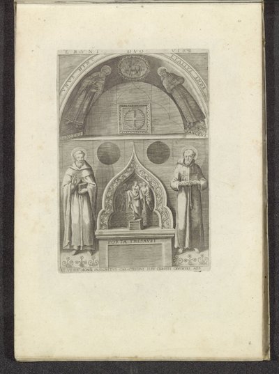 Nis met de heilige Franciscus en de heilige Dominicus Scènes uit het Venetiaanse leven (serietittel) Habiti d'Huomeni e Donne Venetiane Con la Processione della Ser.ma Signoria Et altri particoli cioè Trionfi feste et cerimonie publiche della nobiliss av Anonymous