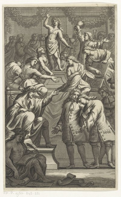 Mottakelse av Cornelis de Bruyn som nytt medlem av Bentvueghels av Anonymous