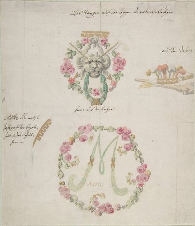Ornamental design for porselen, 1700-tallet. av Anonymous,.