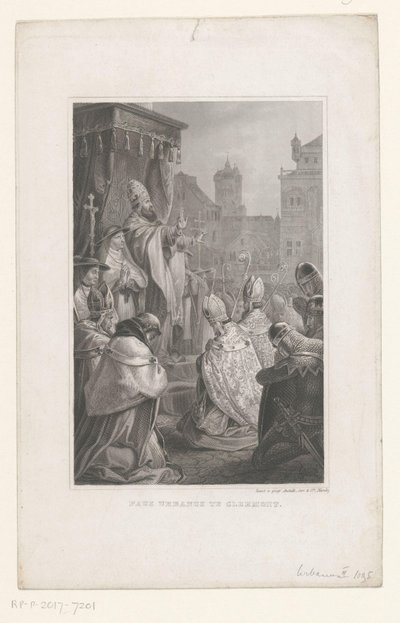 Paus Urbanus II te Clermont-Ferrand, 1095 Paus Urbanus te Clermont (tittel på objekt) av Anonymous