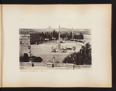Piazza del Popolo i Roma, med Peterskirken i bakgrunnen, Italia Piazza del Popolo. Roma (tittel på objekt) av Anonymous