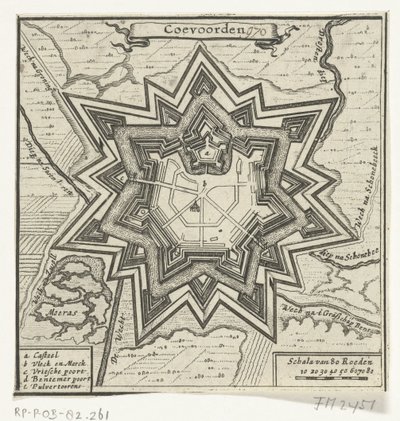 Kart over Coevorden, 1672 Coevorden (tittel på objekt) av Anonymous