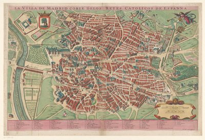 Plategrunn fra Madrid Byen Madrid-domstolen til de katolske kongene av Spania (tittel på objekt) av Anonymous
