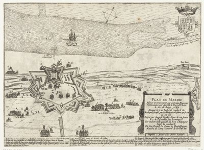 Kart over Fort Mardijk, 1645 Planlegg Mardic (tittel på objekt) av Anonymous