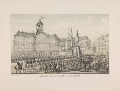 Høytidelig inngang til H.M. Willem III, 9. april 1861, i Amsterdam (tittel på objekt) av Anonymous