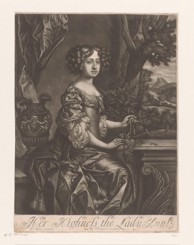 Portrett av Anna av Storbritannia som prinsesse Hennes Høyhet Lady Ann (tittel på objekt) av Anonymous