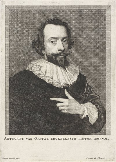 Portrett av Anton van Opstal Anthonius van Opstal Bruxellensis pictor iconum (tittel på objekt) av Anonymous